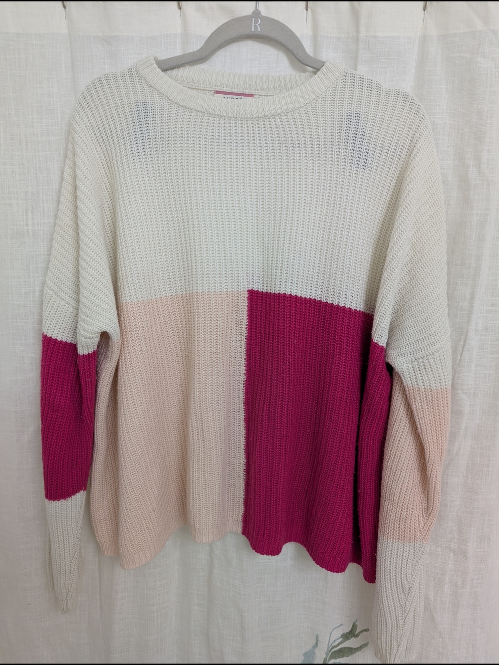 Andrée by Unit Colorblock Knit Sweater Large